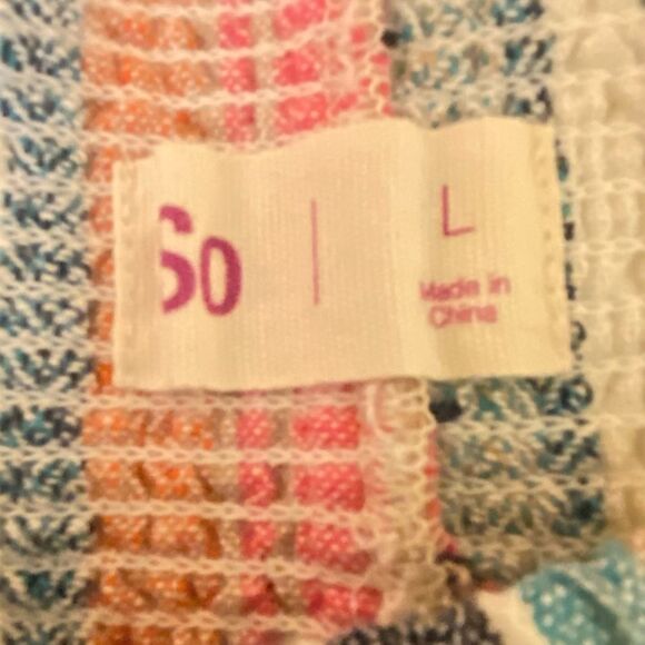 SO Linen Blend Beach Pants Striped Multicolor Womens Size Large Wide Leg Casual - Picture 4 of 6